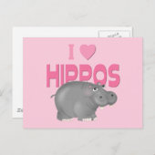 I Liebe Hippos Postkarte (Vorne/Hinten)
