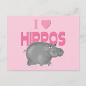 I Liebe Hippos Postkarte (Vorderseite)