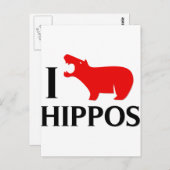 I Liebe Hippos Postkarte (Vorne/Hinten)