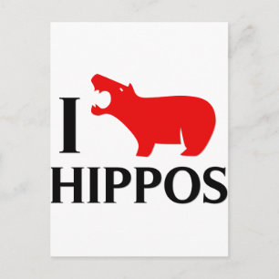 I Liebe Hippos Postkarte