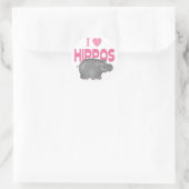 I Liebe Hippos Runder Aufkleber (Tasche)