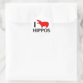 I Liebe Hippos Runder Aufkleber (Tasche)