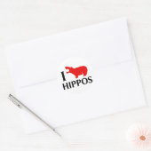 I Liebe Hippos Runder Aufkleber (Umschlag)