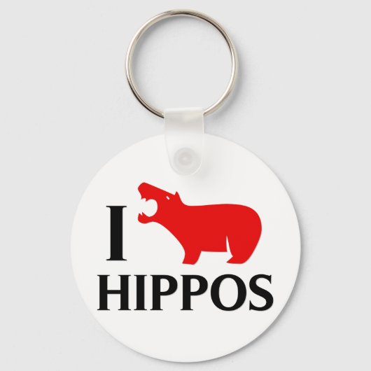 I Liebe Hippos Schlüsselanhänger (Vorderseite)