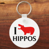 I Liebe Hippos Schlüsselanhänger (Vorderseite)