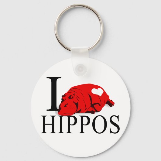 I Liebe Hippos Schlüsselanhängers Schlüsselanhänger (Vorderseite)