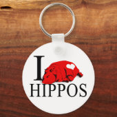 I Liebe Hippos Schlüsselanhängers Schlüsselanhänger (Vorderseite)