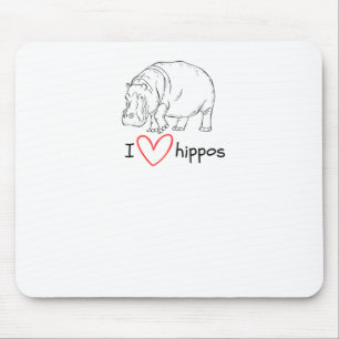 I Liebe Hippos - Wild Life S Aufkleber Mousepad