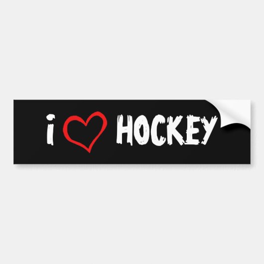 I Liebe-Hockey Autoaufkleber (Vorne)