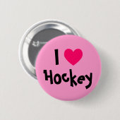 I Liebe Hockey Button (Vorne & Hinten)