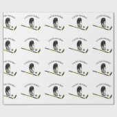 I Liebe Hockey Custom Design mit Stock und Helm Geschenkpapier (Flach)