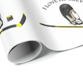 I Liebe Hockey Custom Design mit Stock und Helm Geschenkpapier (Rolleneckpunkt)