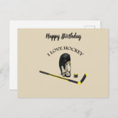 I Liebe Hockey Custom Design mit Stock und Helm Postkarte (Vorne/Hinten)