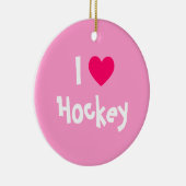 I Liebe Hockey Keramik Ornament (Rechts)