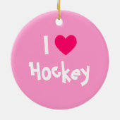 I Liebe Hockey Keramik Ornament (Hinten)
