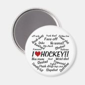 I Liebe Hockey Magnet (Vorderseite/Rückseite)