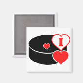 I Liebe Hockey Magnet (Vorderseite/Rückseite)