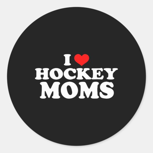I Liebe Hockey-Mamas Runder Aufkleber (Vorderseite)