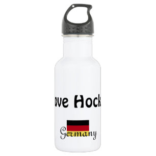 I Liebe Hockey-mit deutscher Flagge Edelstahlflasche