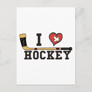 I Liebe Hockey Postkarte