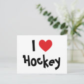 I Liebe Hockey Postkarte (Stehend Vorderseite)