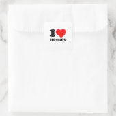 I LIEBE HOCKEY QUADRATISCHER AUFKLEBER (Tasche)