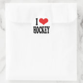 I Liebe Hockey Runder Aufkleber (Tasche)