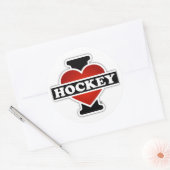 I Liebe Hockey Runder Aufkleber (Umschlag)