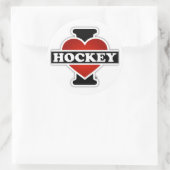 I Liebe Hockey Runder Aufkleber (Tasche)