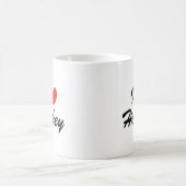 I Liebe Hockey Sporttypografie Kaffee Tasse (Mittel)