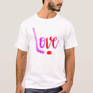 I Liebe Hockey Valentinstag Eiswintersport Funn T-Shirt
