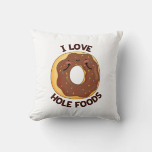 I Liebe Hole Foods Funny Donut Puff Kissen