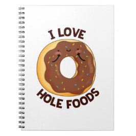 I Liebe Hole Foods Funny Donut Puff Notizblock