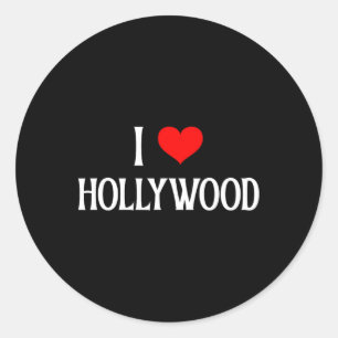 I Liebe Hollywood I Heart Hollywood Holiday Travel Runder Aufkleber
