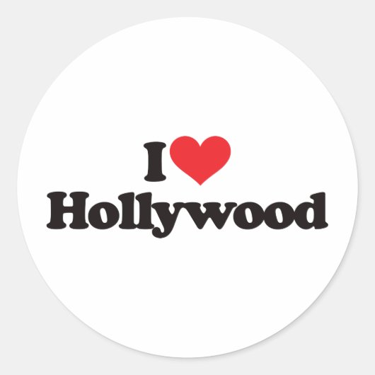 I Liebe Hollywood Runder Aufkleber (Vorderseite)