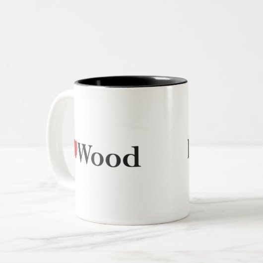 I Liebe-Holz-Tasse Zweifarbige Tasse (Vorderseite Links)
