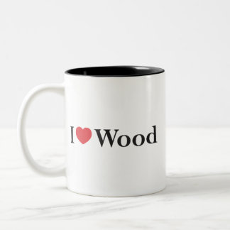 I Liebe-Holz-Tasse Zweifarbige Tasse