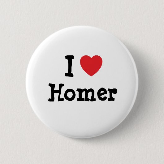 I Liebe Homer Herz Brauch personalisiert Button (Vorderseite)
