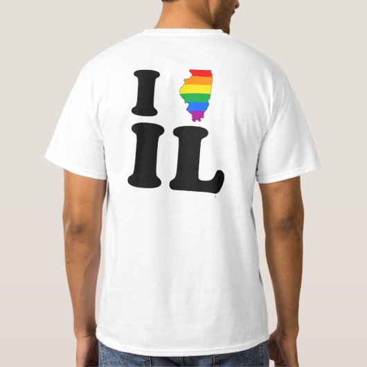 I LIEBE-HOMOSEXUELLES ILLINOIS T-Shirt (Rückseite)