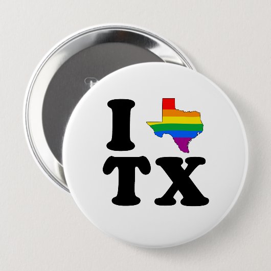 I LIEBE-HOMOSEXUELLES TEXAS BUTTON (Vorne & Hinten)
