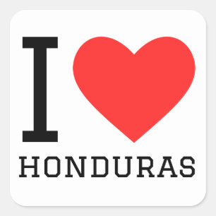 I Liebe Honduras Quadratischer Aufkleber