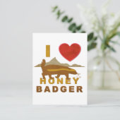 I LIEBE HONEY BADGER POSTKARTE (Stehend Vorderseite)