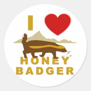 I LIEBE HONEY BADGER RUNDER AUFKLEBER