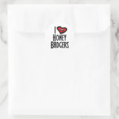 I Liebe Honey Badgers Runder Aufkleber (Tasche)