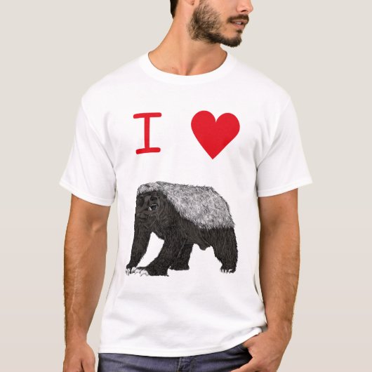 I Liebe Honey Badgers Slogan T-Shirt (Vorderseite)