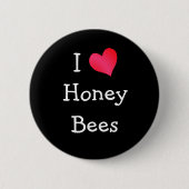 I Liebe Honey Bees Button (Vorderseite)