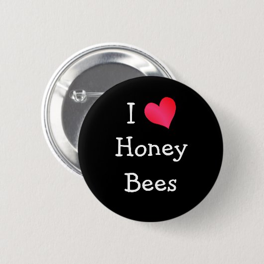 I Liebe Honey Bees Button (Vorne & Hinten)