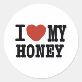 I LIEBE HONEY RUNDER AUFKLEBER (Vorderseite)