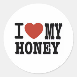 I LIEBE HONEY RUNDER AUFKLEBER