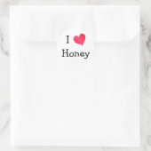 I Liebe Honey Runder Aufkleber (Tasche)